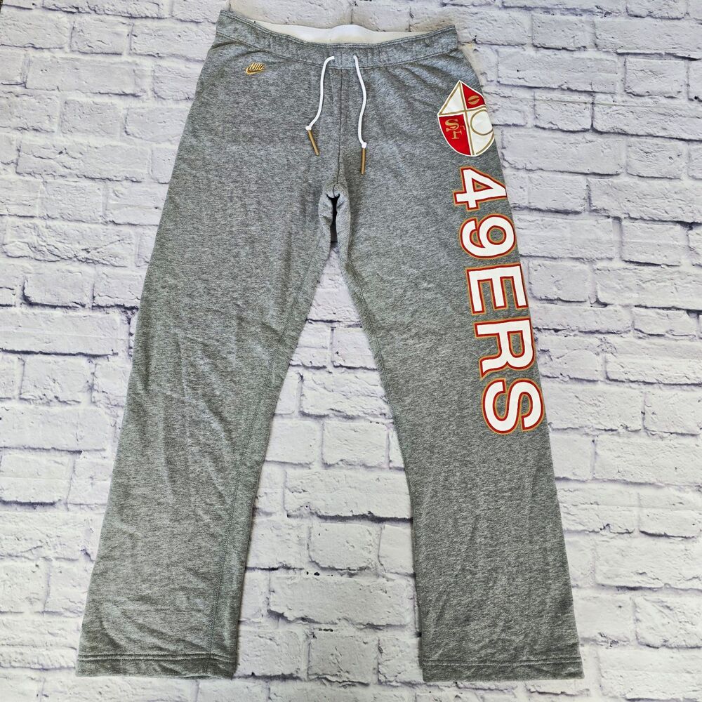 Nike NFL SF 49ers Women's Rally Open Hem Gray Sweatpants Fleece Pants Size M